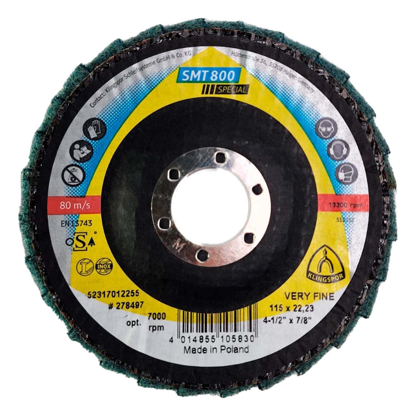Disco Fibra Sintetica SMT 800 4 - 1/2'' Muy Fino - Klinsgpor - Herram.cl