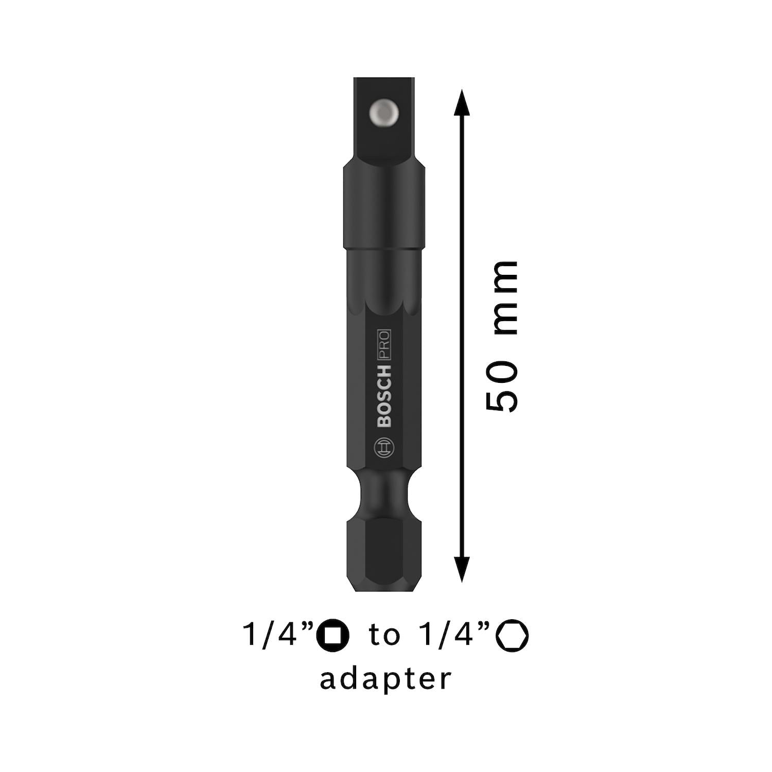 Adaptado Cuadrante PRO Impact 1/4''x50mm - Bosch - Herram.cl