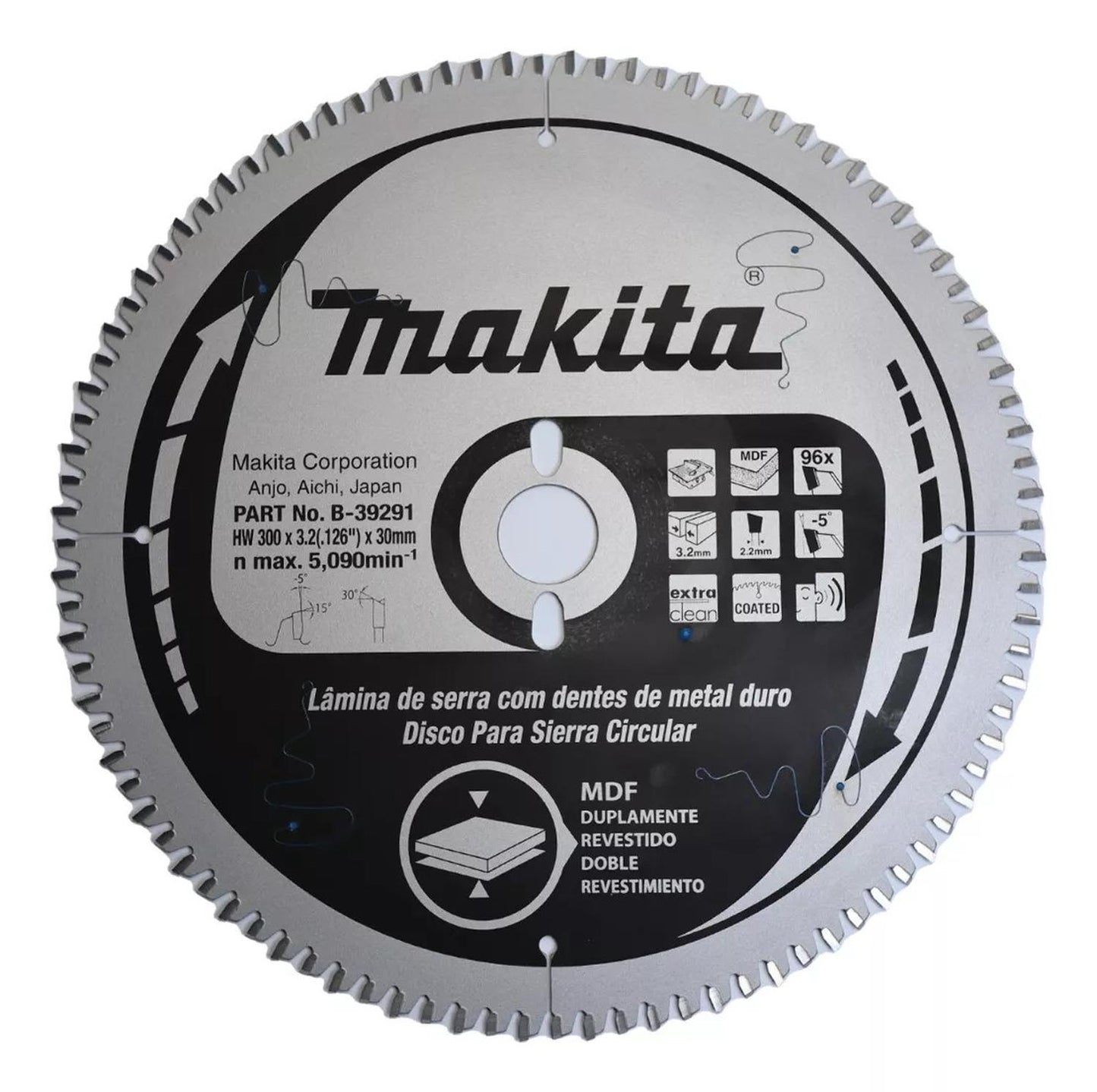 Disco Sierra Melamina HI - ATB 12'' (300x30mm) 96D Makita - Herram.cl