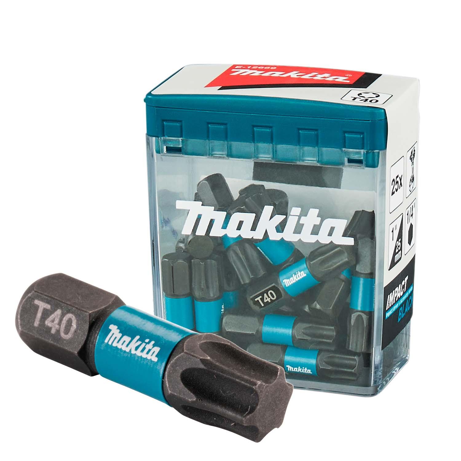 Puntas Impact Black T40 - 25mm 25 Pzas - Makita - Herram.cl
