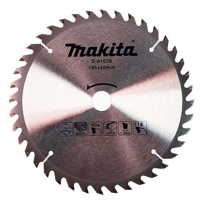 Disco Sierra Circular Makita Madera 185mm 40D D-81038 - Herram.cl