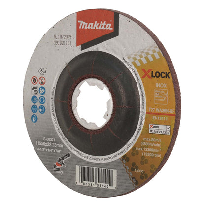 Disco de Desbaste X - Lock INOX 4 - 1/2''x6mm - Makita - Herram.cl