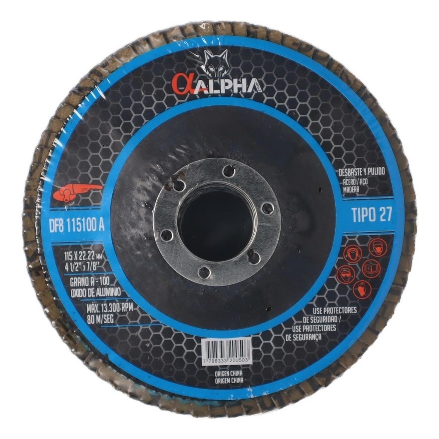 Disco Flap Traslapado 115mm (4 - 1/2'') Alpha Pro - Herram.cl