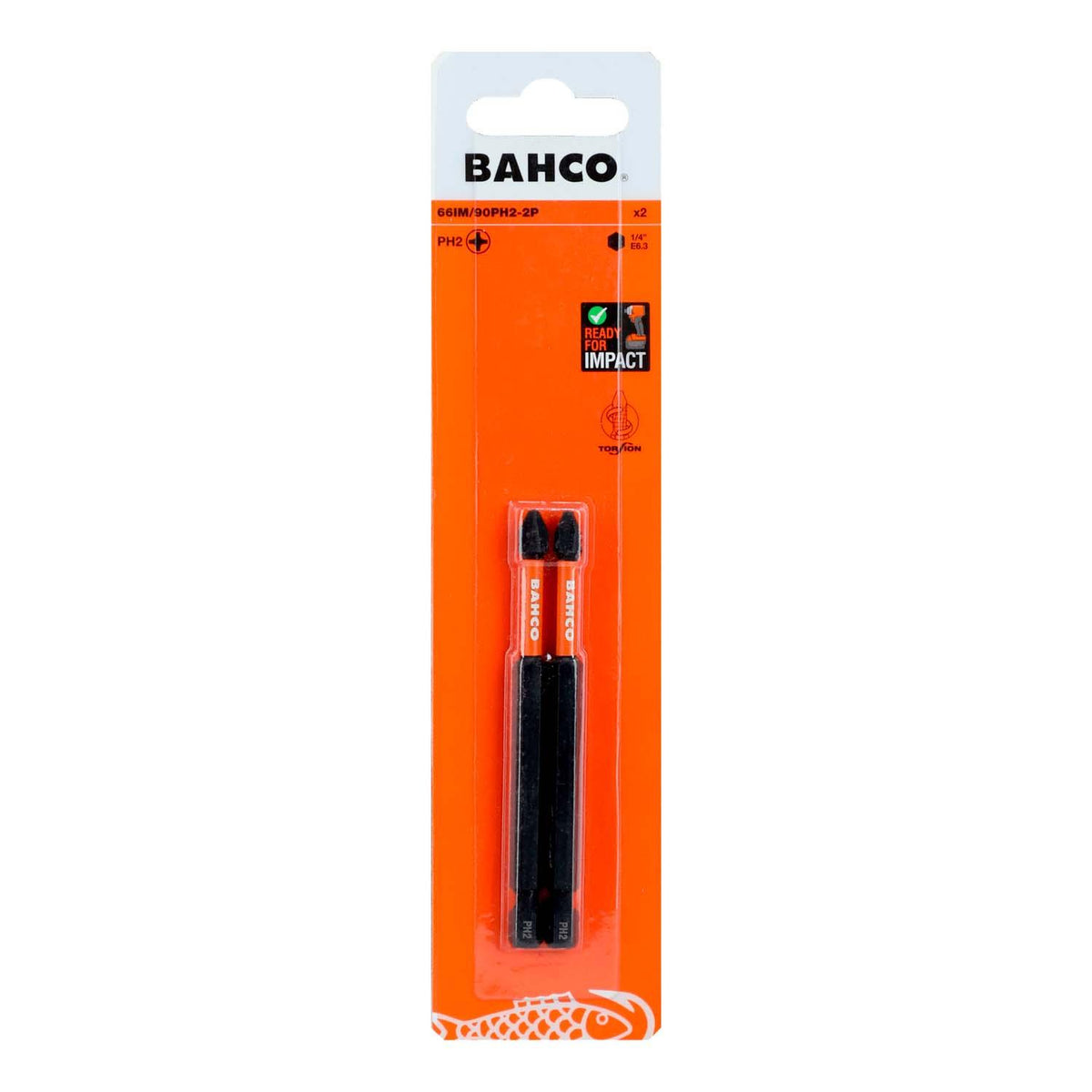 Puntas De Impacto De Torsión PH2x90mm 2 Pzas - Bahco - Herram.cl