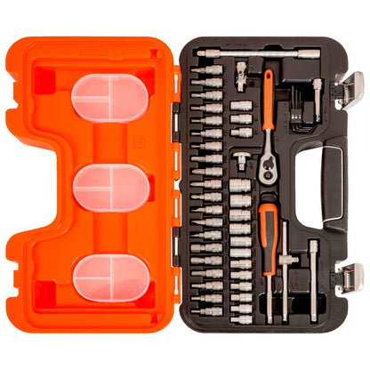 Juego de dados + Chicharra 1/4'' 46 Pzas - Bahco - Herram.cl