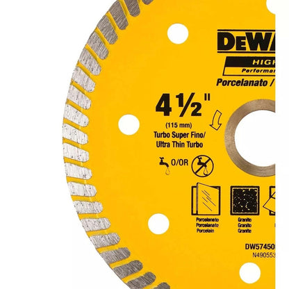 Disco Diamantado Ranurado 4 - 1/2'' Porcelanato - DeWALT - Herram.cl