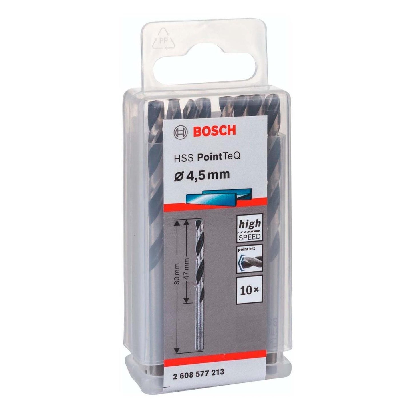 Caja Con 10 Unidades Broca Para Metal HSS - pointteq 4,5mm - Herram.cl