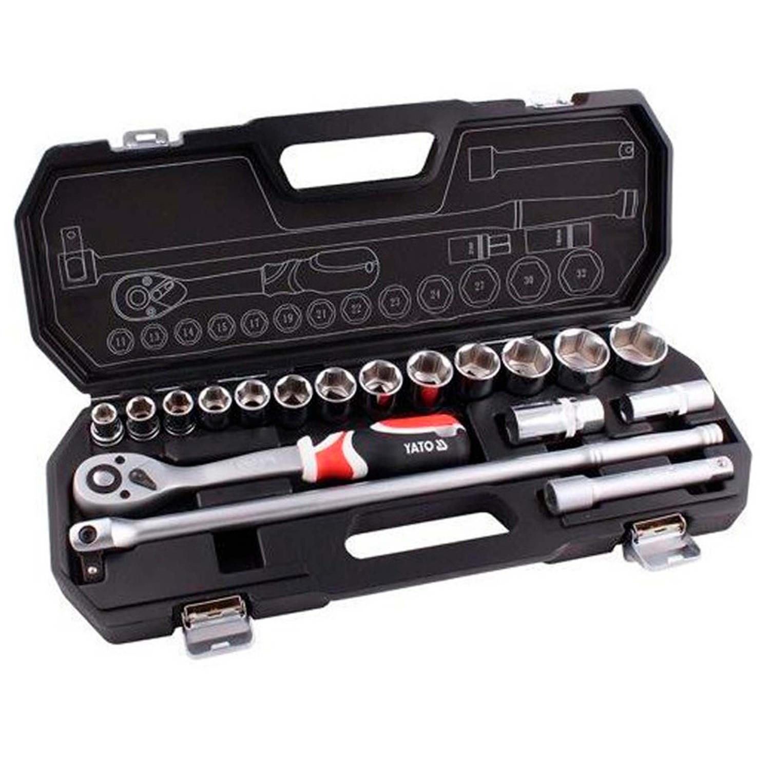 Juego De Dados 1/2'' Con Chicharra 18 Pzas - Yato - Herram.cl