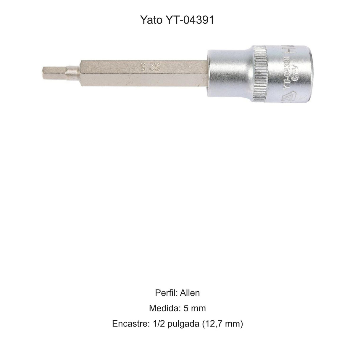 Dado Punta Allen 5 mm 1/2'' 100mm Yato YT-04391 - Herram.cl