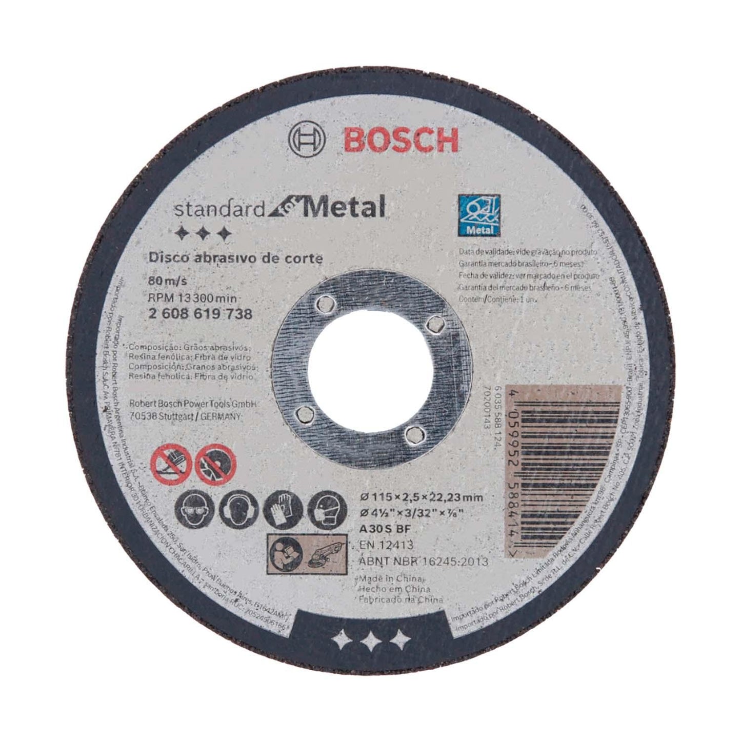 Pack 25 Discos de Corte Std for Metal 4 1/2''x2,5mm - Bosch - Herram.cl