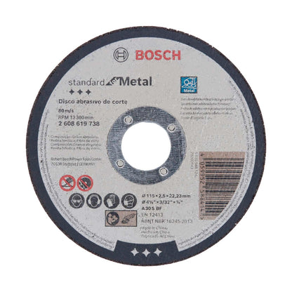 Pack 25 Discos de Corte Std for Metal 4 1/2''x2,5mm - Bosch - Herram.cl