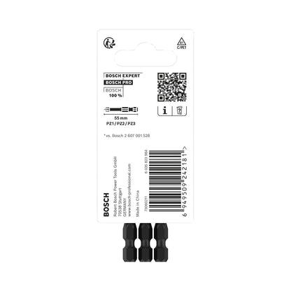 Juego Puntas PRO Impact PZ1/PZ2/PZ3x55mm 3 Pzas - Bosch - Herram.cl