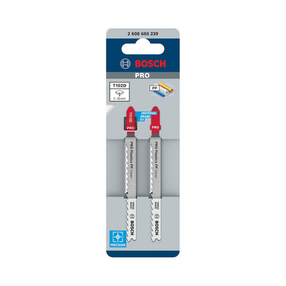 Hoja Caladora Bosch PRO T102D Plástico PP/PE 100mm Pack 2 - Herram.cl
