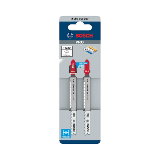 Hoja Caladora Bosch PRO T102D Plástico PP/PE 100mm Pack 2 - Herram.cl