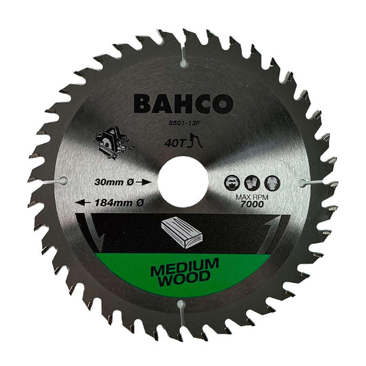 Disco De Sierra Circular 184x2.6 x30mm 40 D Madera - Bahco - Herram.cl