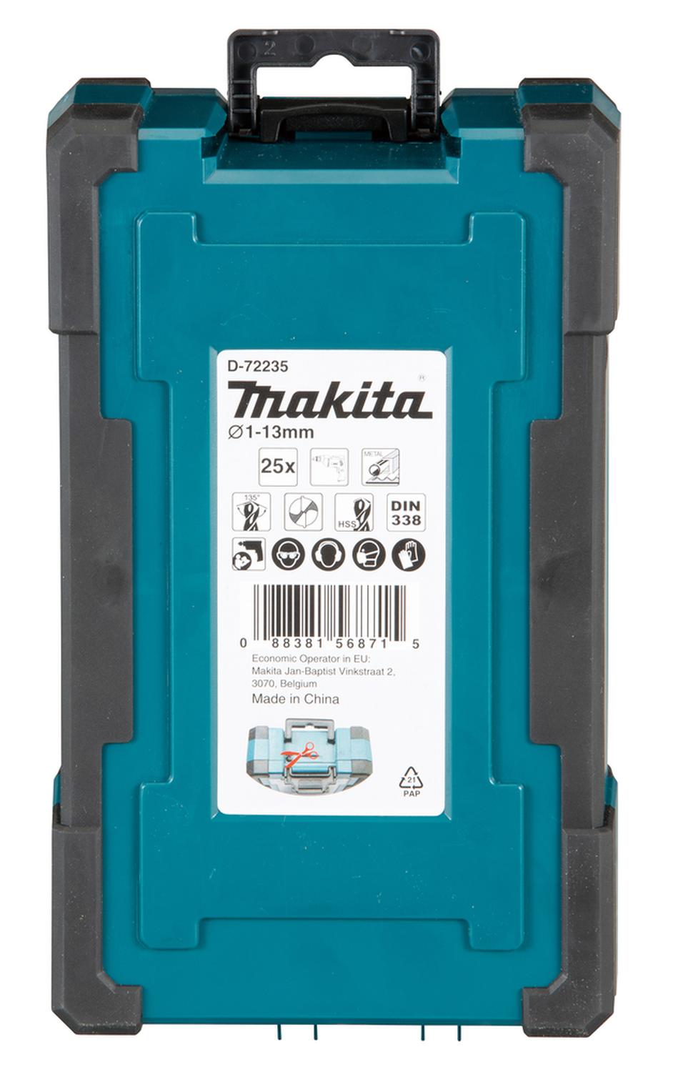 Set Brocas Para Metal HSS - Tin | 1 - 13mm | 25 Pzas - Makita - Herram.cl