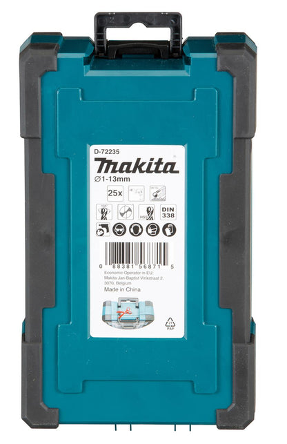 Set Brocas Para Metal HSS - Tin | 1 - 13mm | 25 Pzas - Makita - Herram.cl