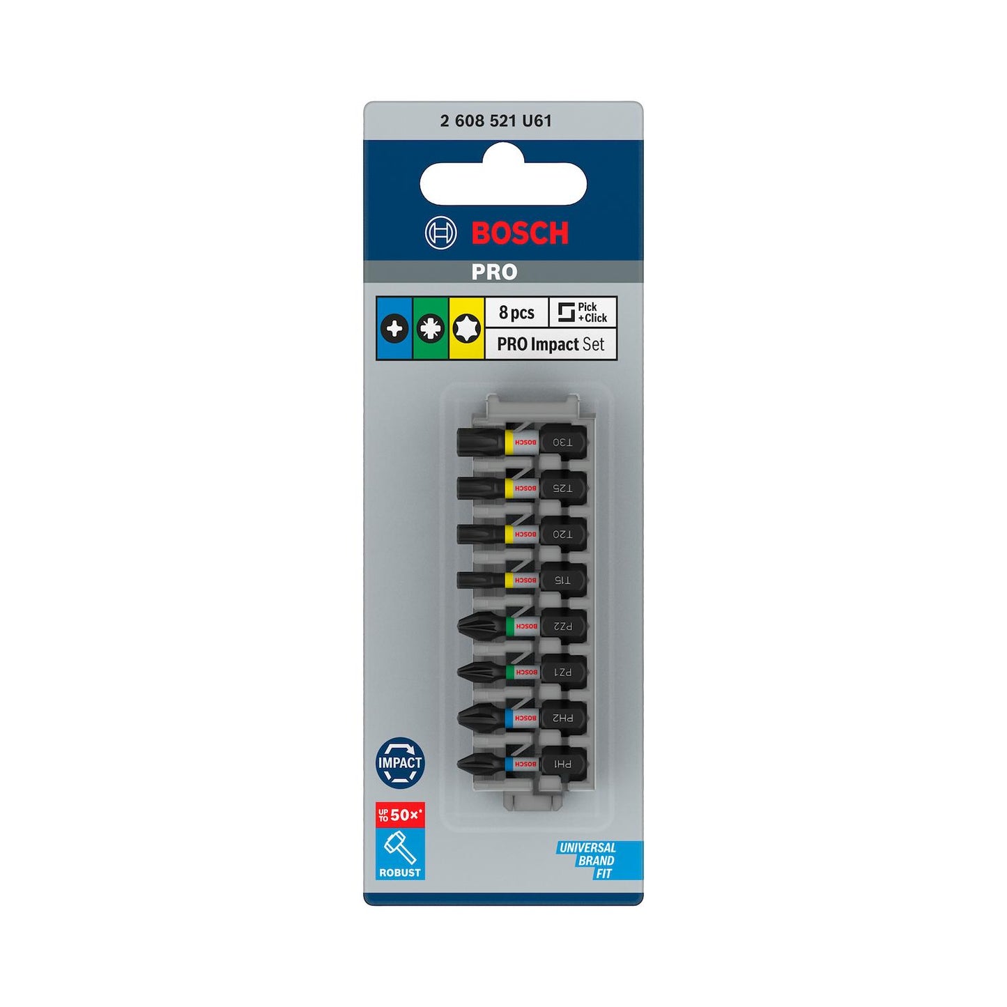 Juego de Puntas PRO Impact (PH/PZ/T)x25mm / 8 Pzas - Bosch - Herram.cl