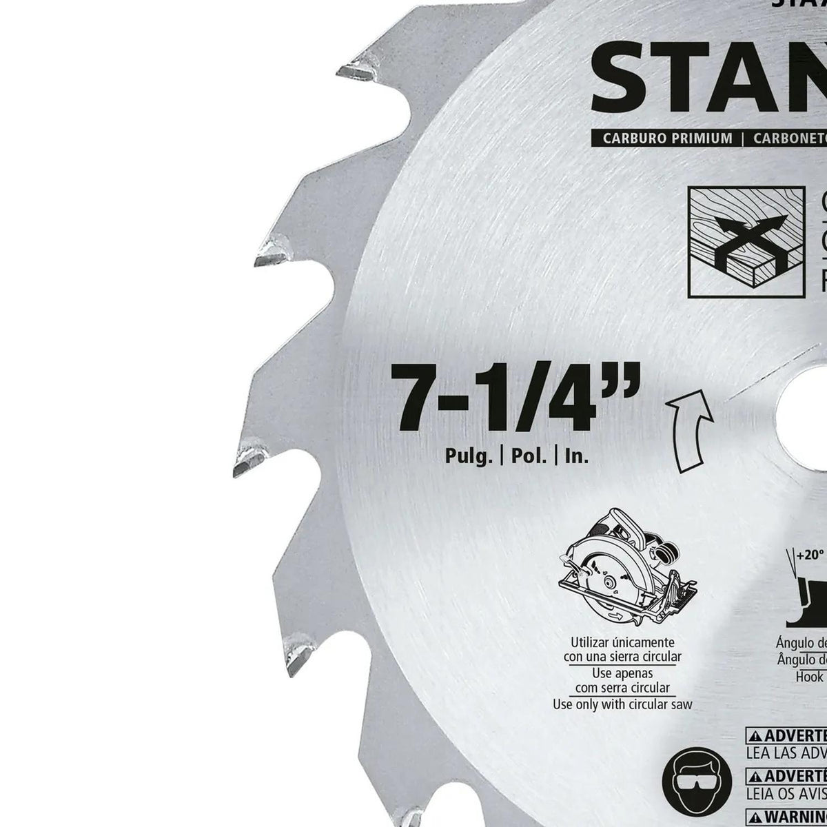 Disco Sierra Madera 7-1/4'' 18D Stanley STA7717 - Herram.cl