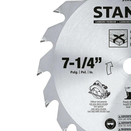 Disco Sierra Madera 7-1/4'' 18D Stanley STA7717 - Herram.cl