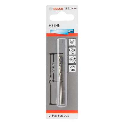Broca Metal HSS - G 3.2mm - Blister - Bosch - Herram.cl