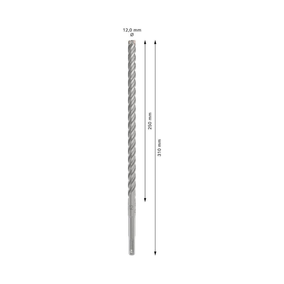 Broca Hormigón Bosch PRO SDS-Plus-5X 12x310mm 4 Filos - Herram.cl