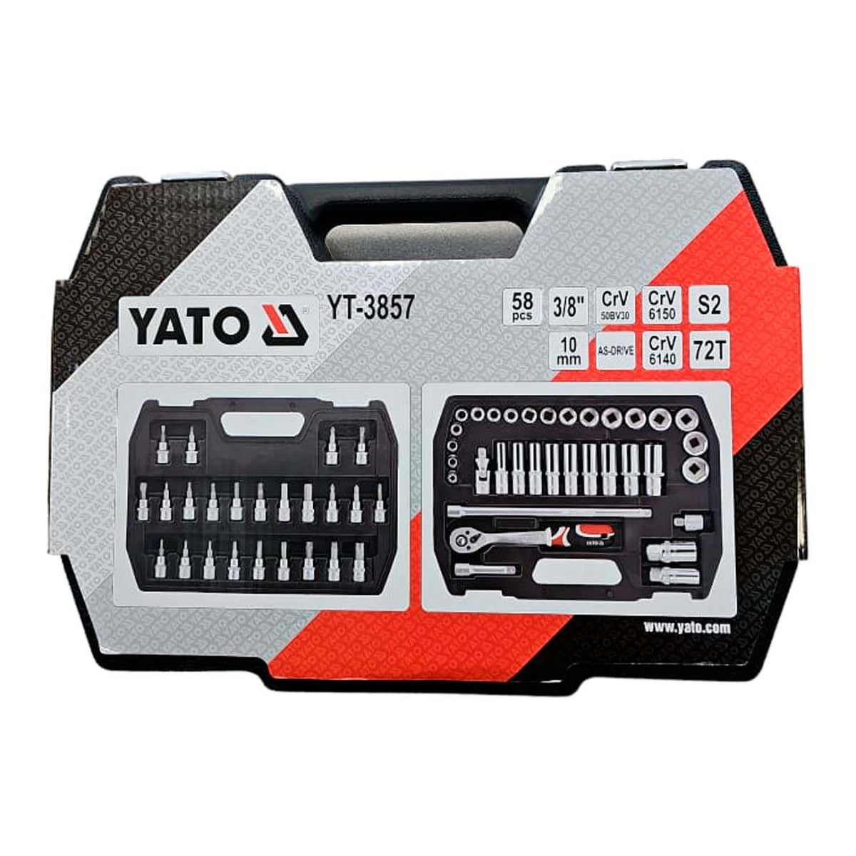 Juego de Dados y puntas 3/8'' 58 Pzas - Yato - Herram.cl