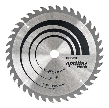 Disco De Sierra Circular Optiline 184mm (7 - 1/4'') 40 D - Bosch - Herram.cl