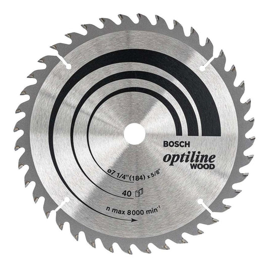 Disco De Sierra Circular Optiline 184mm (7 - 1/4'') 40 D - Bosch - Herram.cl