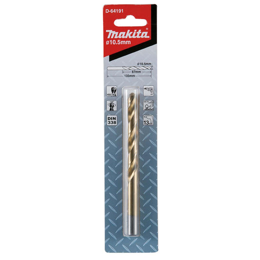 Broca Metal HSS - TiN 10.5x87x133mm - Makita - Herram.cl