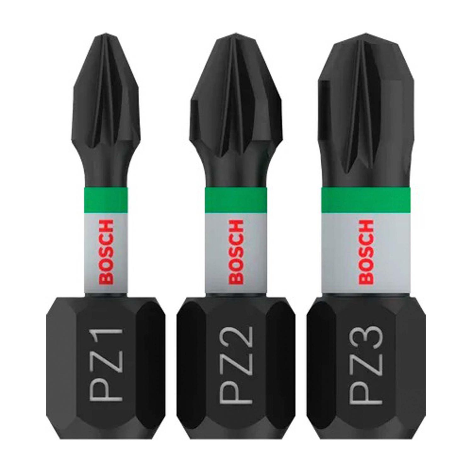 Juego Puntas PRO Impact PZ(1,2,3)x25mm 3 Pzas - Bosch - Herram.cl