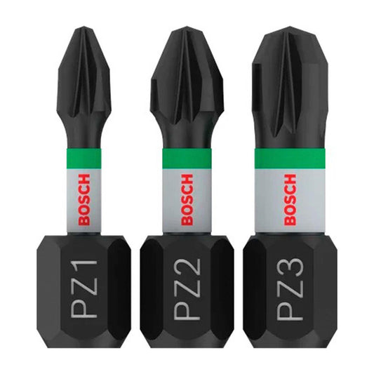 Juego Puntas PRO Impact PZ(1,2,3)x25mm 3 Pzas - Bosch - Herram.cl
