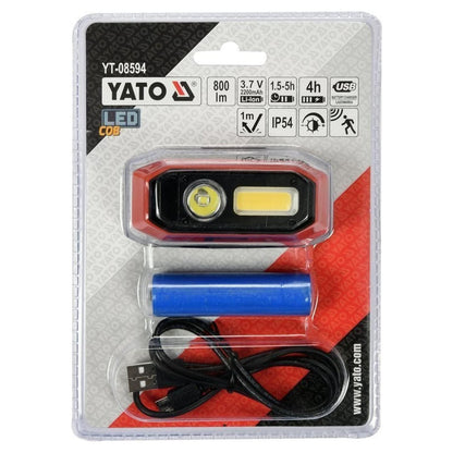 Linterna Frontal LED Recargable Yato YT-08594 800lm Sensor - Herram.cl