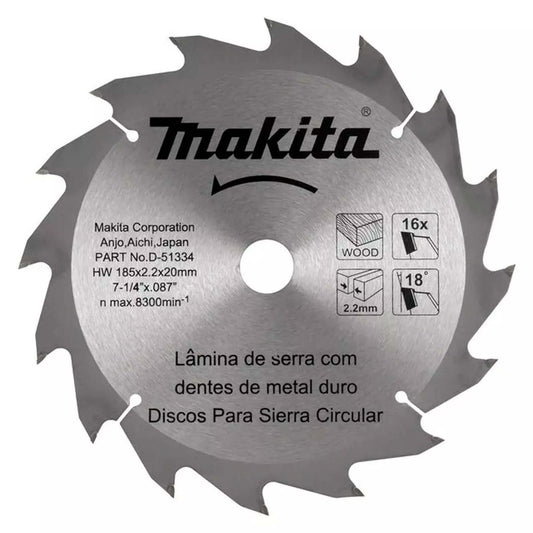 Disco De Sierra 7 - 1/4''x2,2x20mm 16 D Madera - Makita - Herram.cl
