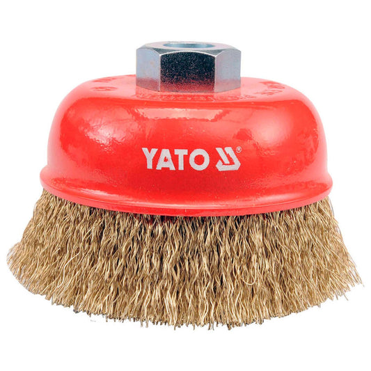 Grata Copa Latón Ondulado 4'' (100mm) Toma 1/4'' - Yato - Herram.cl