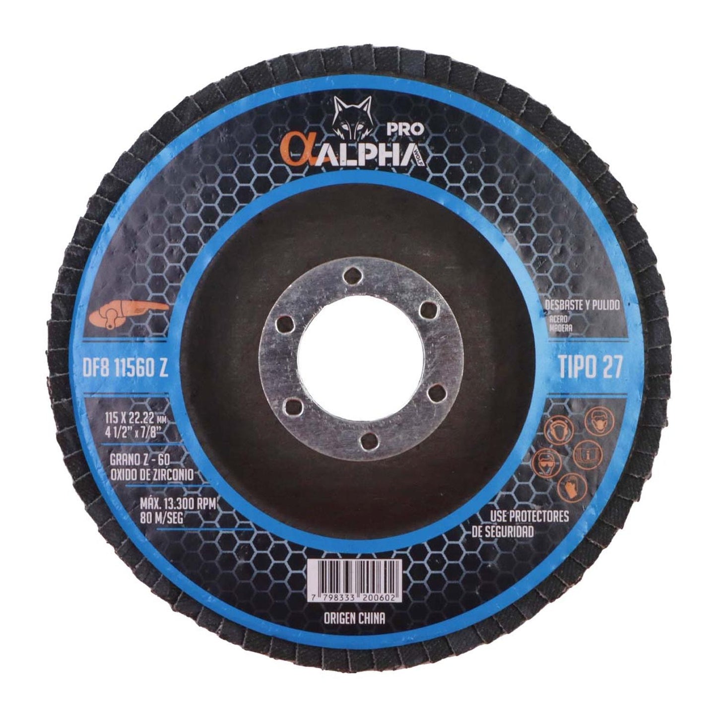 Disco Flap Para Acero Inox 4 1/2'' Zirconio - Alpha - Herram.cl