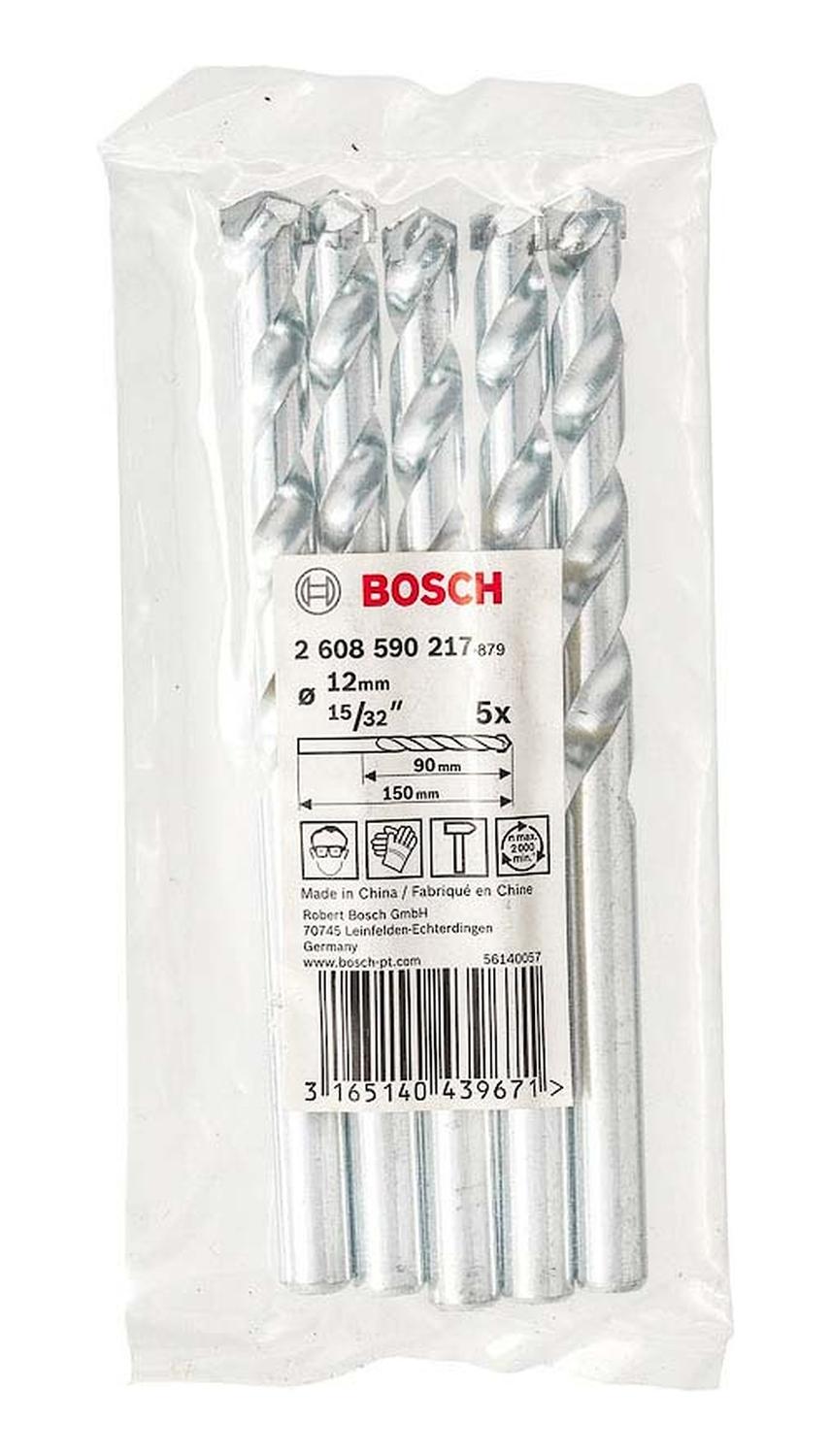 Pack 5 Brocas Concreto Bosch 12x90x150mm - Bosch - Herram.cl