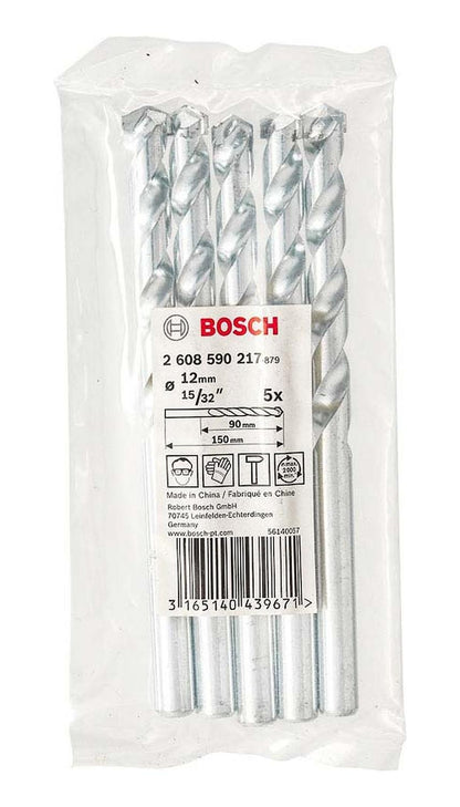 Pack 5 Brocas Concreto Bosch 12x90x150mm - Bosch - Herram.cl