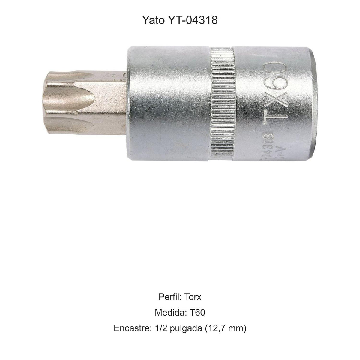 Dado Punta Torx T60 1/2'' 55mm Yato YT-04318 - Herram.cl