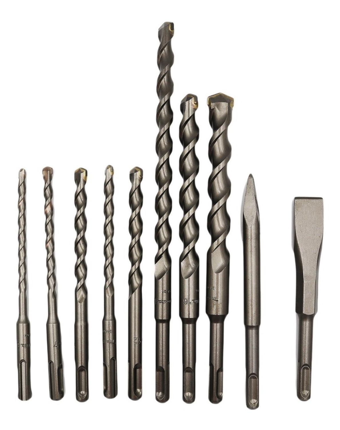 Set 10 Piezas Brocas Y Cincel SDS - Plus - Makita - Herram.cl