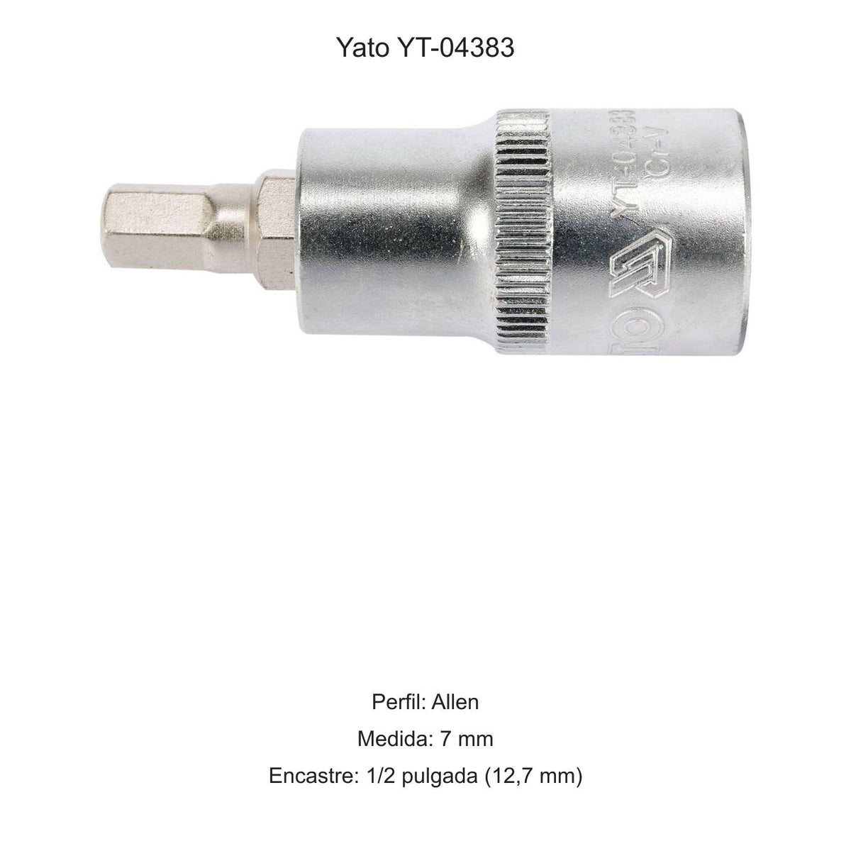 Dado Punta Allen 7 mm 1/2'' 55mm Yato YT-04383 - Herram.cl
