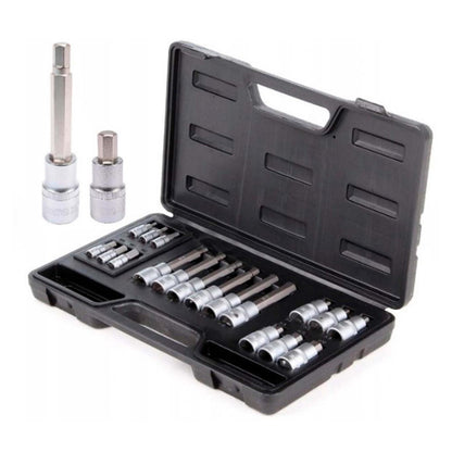 Juego Dados Con Punta Hexagonal 1/4'' Y 1/2'' 18 Pzas - Yato - Herram.cl