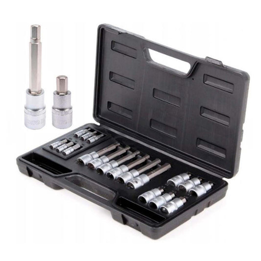 Juego Dados Con Punta Hexagonal 1/4'' Y 1/2'' 18 Pzas - Yato - Herram.cl