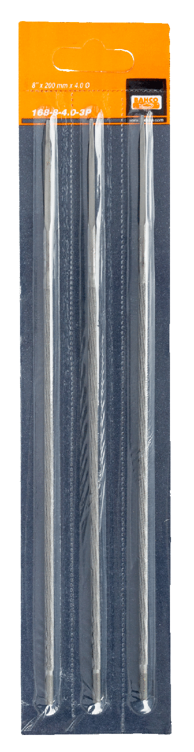 Set 3 Limas Motosierra 1/4'' (6,3mm) Bahco 168 - 8 - 6.3 - 3p - Herram.cl