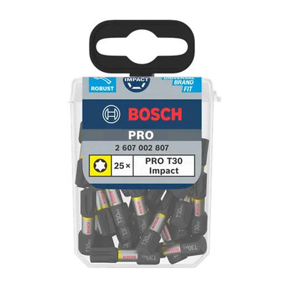 Puntas PRO Impact T30x25mm 25 Pzas - Bosch - Herram.cl