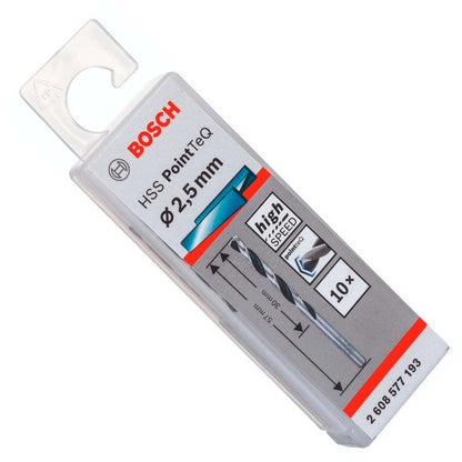 Caja Con 10 Unidades Broca Para Metal HSS - pointteq 2,5mm - Herram.cl