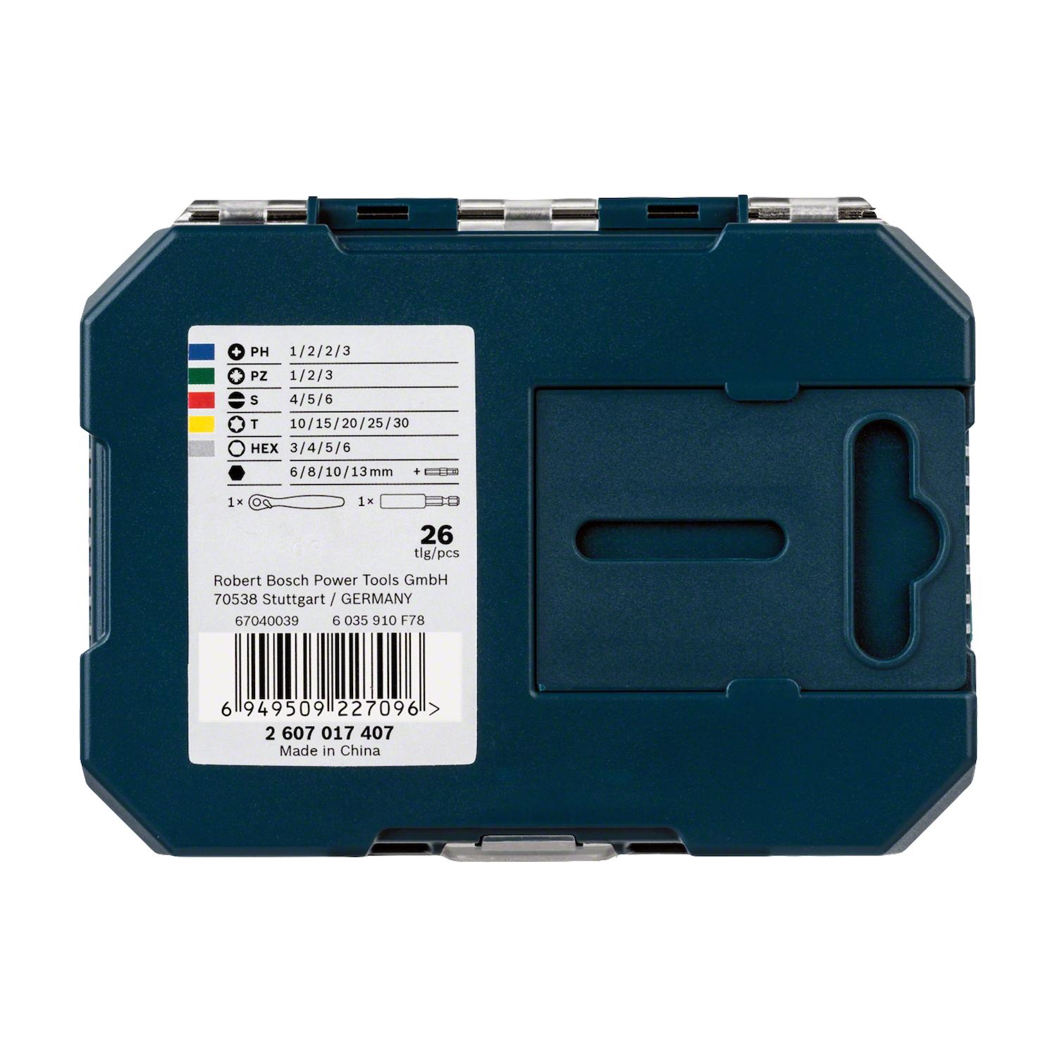 Juego de Puntas Extra Hard y Dados de 1/4'' 26 Pzas. - Bosch - Herram.cl