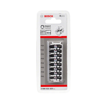 8 Puntas Impact Control PH1, PH2, PH3, PZ2, PZ3x25mm - Bosch - Herram.cl