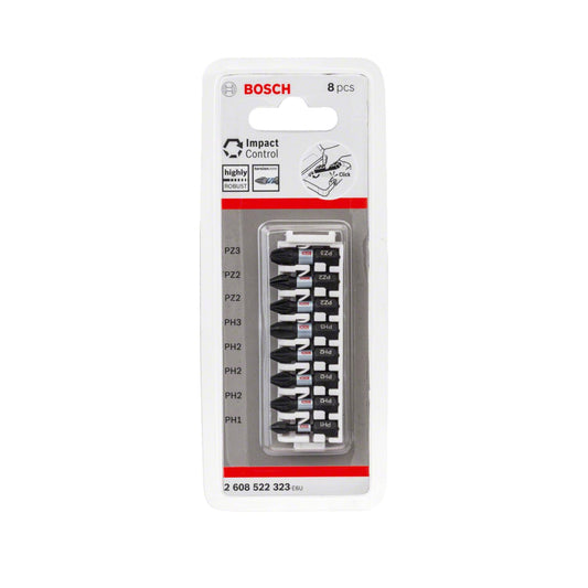 8 Puntas Impact Control PH1, PH2, PH3, PZ2, PZ3x25mm - Bosch - Herram.cl