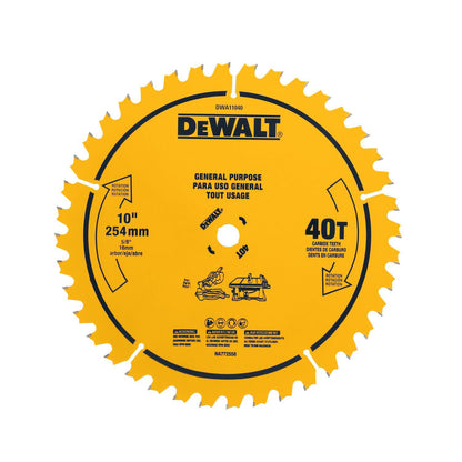Disco De Sierra 10'' Eje 5/8'' 40 D (Uso General) - DeWalt - Herram.cl